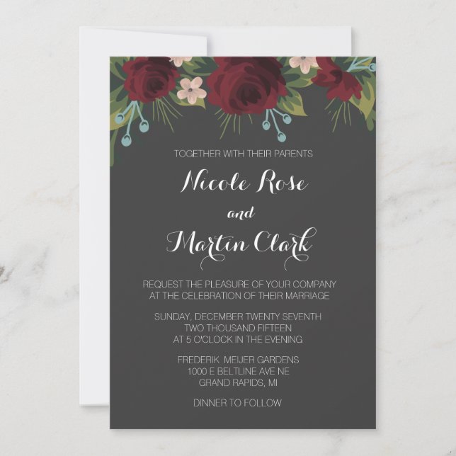 Invitación a una boda de invierno rústica (Anverso)