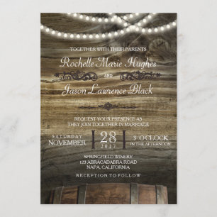 Invitación a una boda de invierno rústica