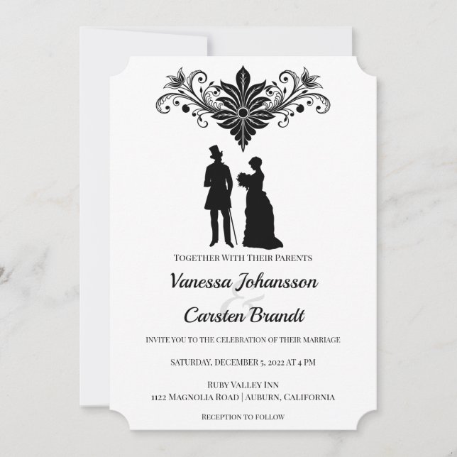 Invitación a una boda de la época victoriana (Anverso)