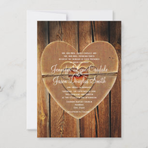 Invitación a una boda de madera en el campo rústic