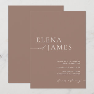 Invitación a una boda de marfil y Mocha neutral mo