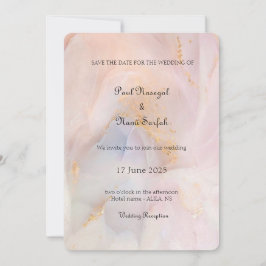 Invitación a una boda de mármol de oro y Rubor