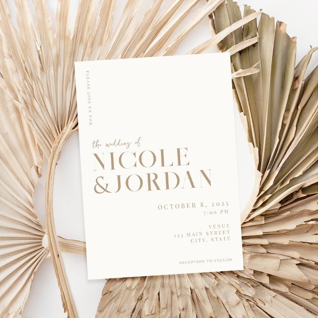 Invitación a una boda de Moda simple en marfil mod (Subido por el creador)