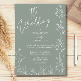 Invitación a una boda de moda verde saga simple