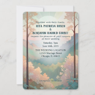 Invitación a una boda de montaña al aire libre