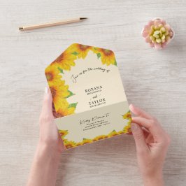 Invitación a una boda de Naranja amarillo girasol