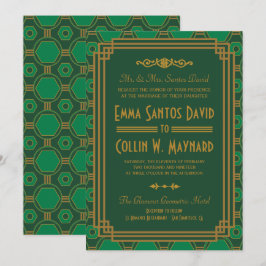 Invitación a una boda de personalizado de Art Deco