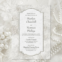 Invitación a una boda de piedra tallada en gris pá