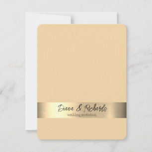 Invitación a una boda de Relieve metalizado dorado