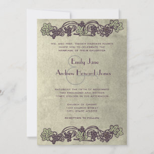 Invitación a una boda de viñedos Art Nouveau
