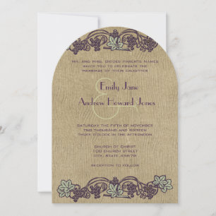 Invitación a una boda de viñedos Art Nouveau