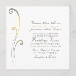 Invitación a una boda deliciosa gris y amarilla