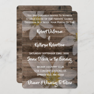 Invitación a una boda divertida y rústica