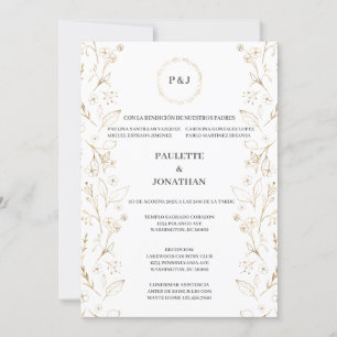 Invitación a una boda elegante con motivo de la li