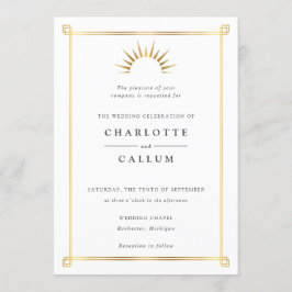 Invitación a una boda elegante de arte deco