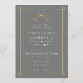 Invitación a una boda elegante de arte deco