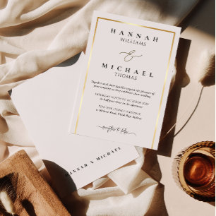 Invitación a una boda elegante en monograma clásic