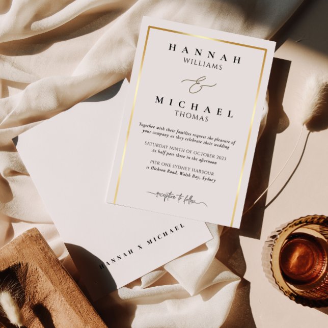 Invitación a una boda elegante en monograma clásic (Subido por el creador)