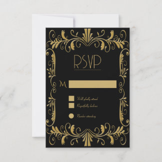 Invitación a una boda elegante en oro negro