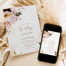 Invitación a una boda elegante por la caída del or