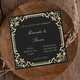 Invitación a una boda elegante y amarilla