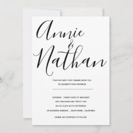 Invitación a una boda elegante y minimalista en bl