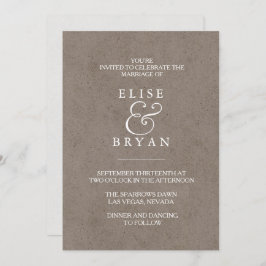 Invitación a una boda elegante y sencilla