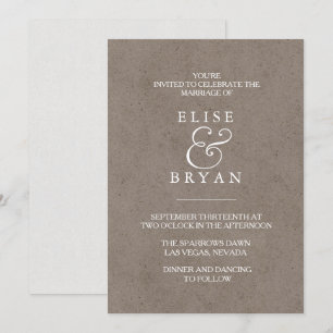Invitación a una boda elegante y sencilla