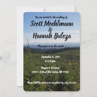 Invitación a una boda en la escena de la montaña