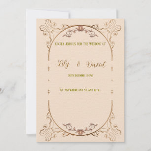 Invitación a una boda en la frontera Art Nouveau.