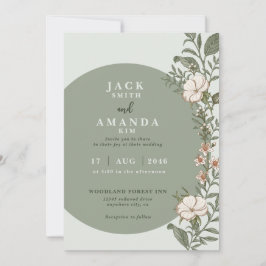 Invitación a una boda eterna con flores simples