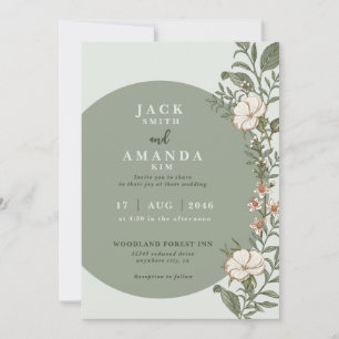 Invitación a una boda eterna con flores simples