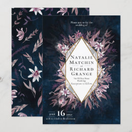 Invitación a una boda floral de arte campestre, in