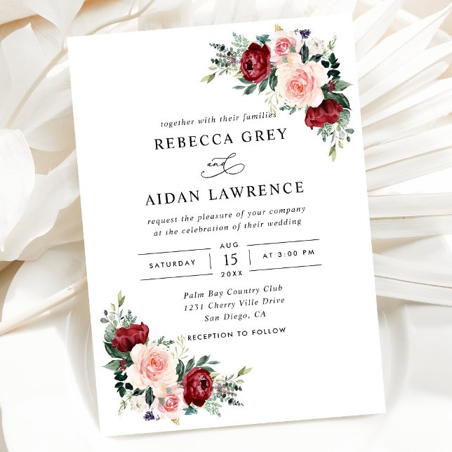 Invitación a una boda floral en Rubor en Borgoña (Subido por el creador)