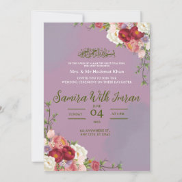 Invitación a una boda floral musulmana silvestre v