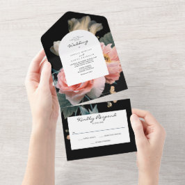 Invitación a una boda floral romántica