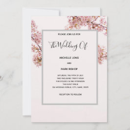 Invitación a una boda floral romántica y moderna