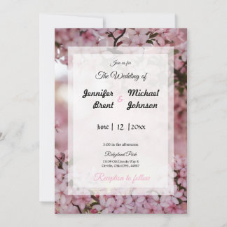 Invitación a una boda floral rosa