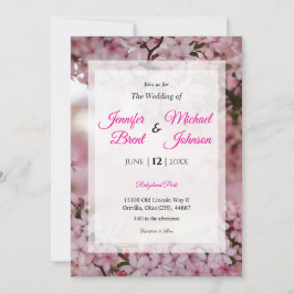 Invitación a una boda floral rosa
