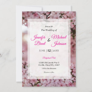 Invitación a una boda floral rosa