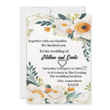 Invitación a una boda floral rústica