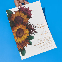 Invitación a una boda floral rústica con Naranja q