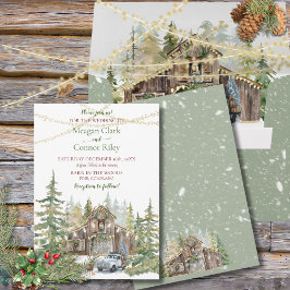 Invitación a una boda forestal para un refugio rús