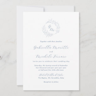 Invitación a una boda fotográfica con un monograma