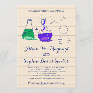 Invitación a una boda fotográfica de química morad