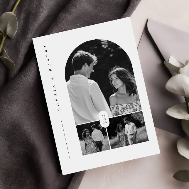Invitación a una boda fotográfica moderna de Boho  (Subido por el creador)