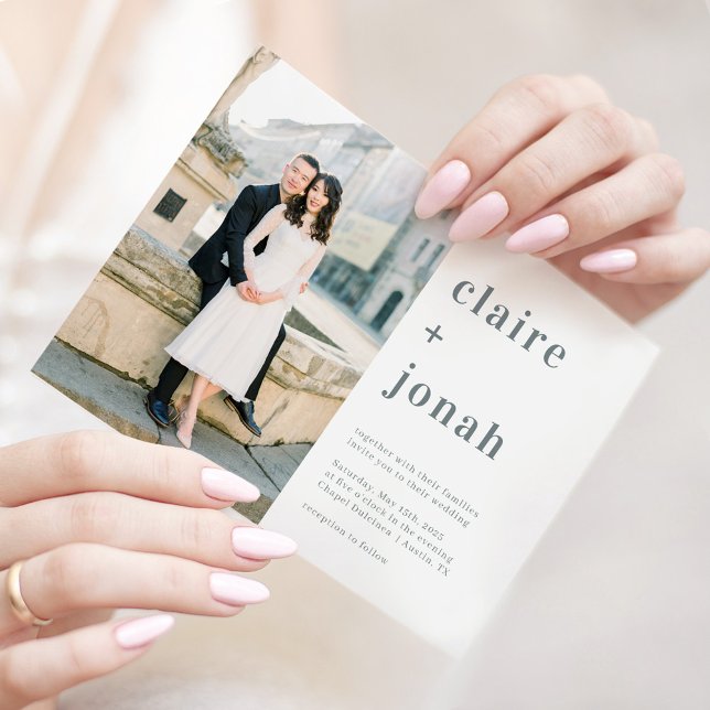 Invitación a una boda fotográfica Nupcial moderna  (Subido por el creador)