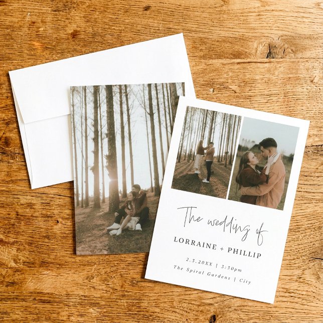 Invitación a una boda fotográfica simple y moderna (Subido por el creador)