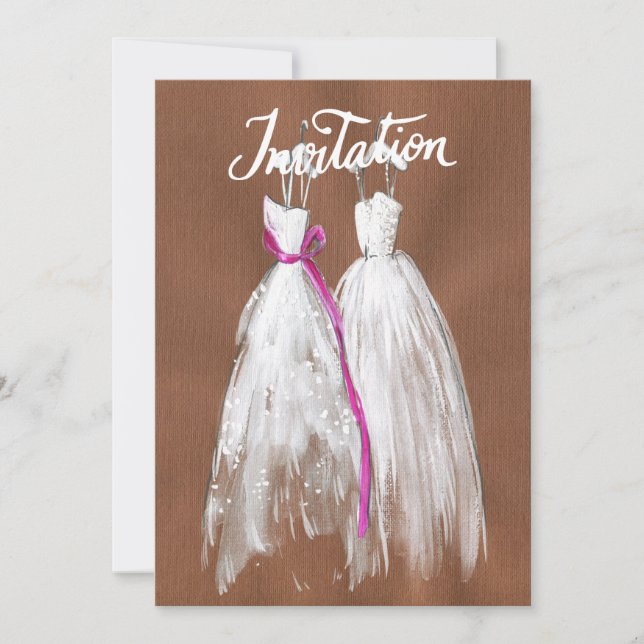 Invitación a una boda gay lesbiana de moda Dos nov (Anverso)