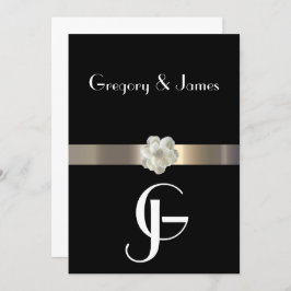 Invitación a una boda gay/lesbiana de oro y negro